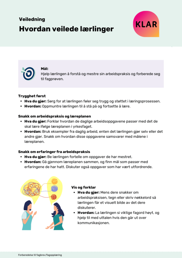 Hvordan veilede lærlinger?