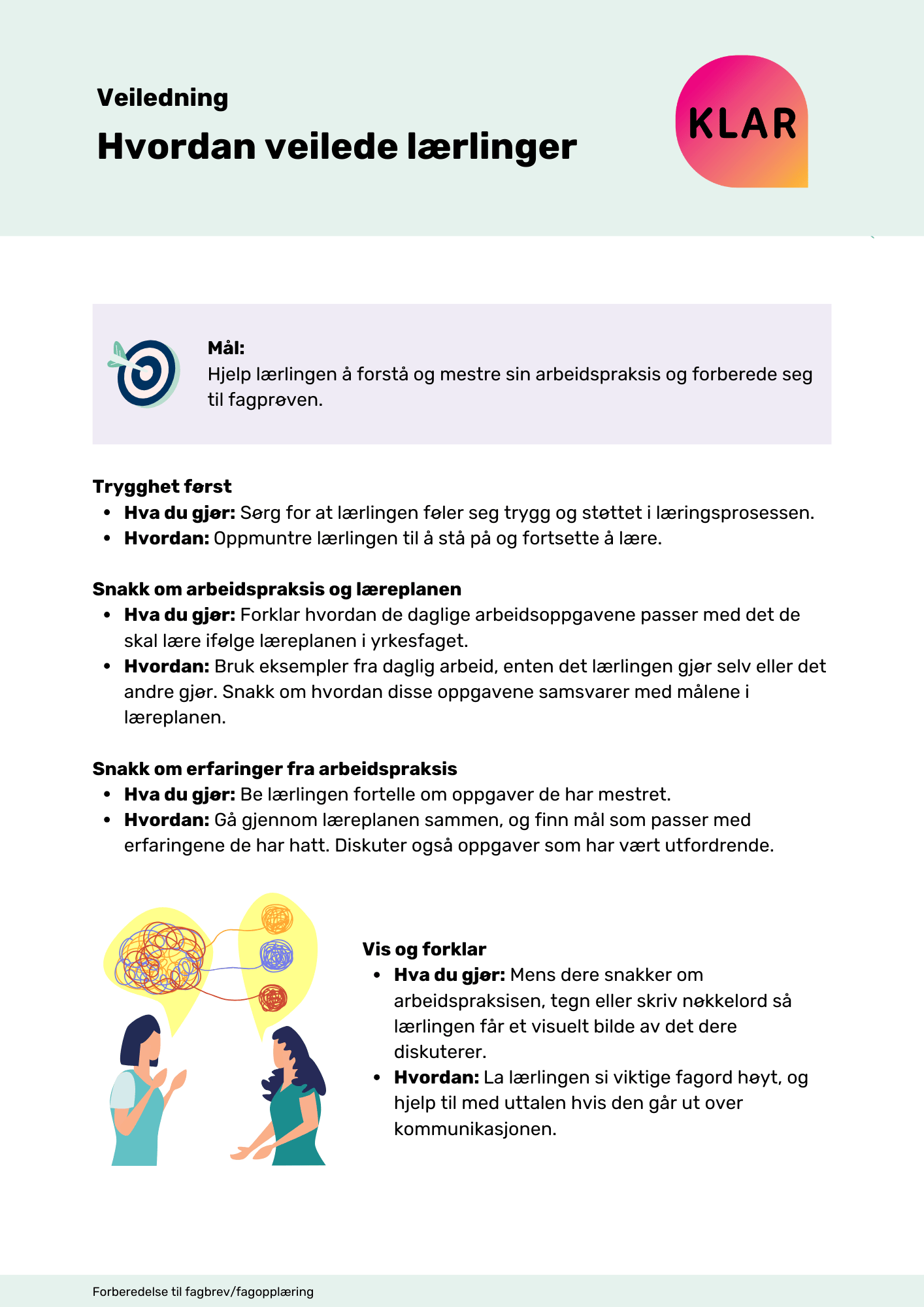 Hvordan veilede lærlinger?