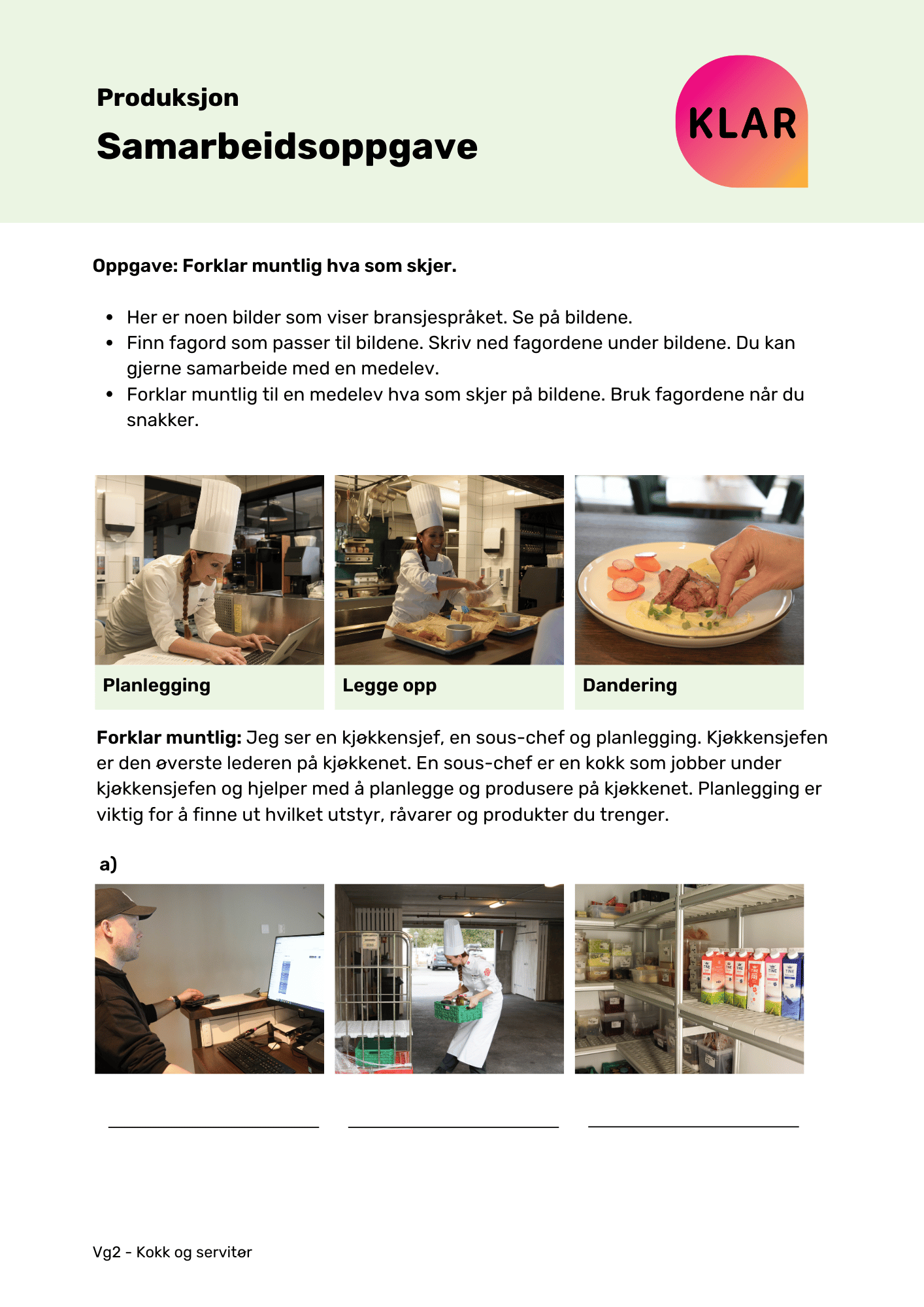 Produksjon - samarbeidsoppgave