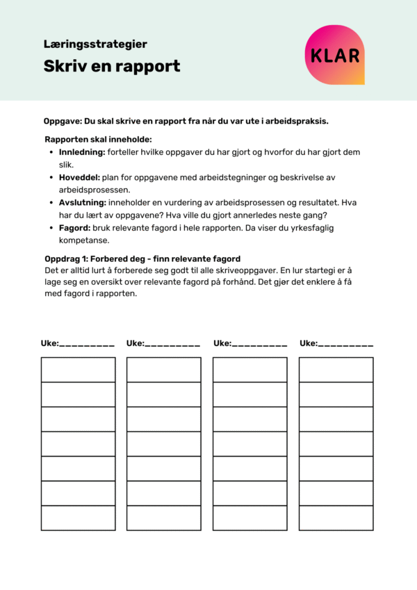 Skriv en rapport
