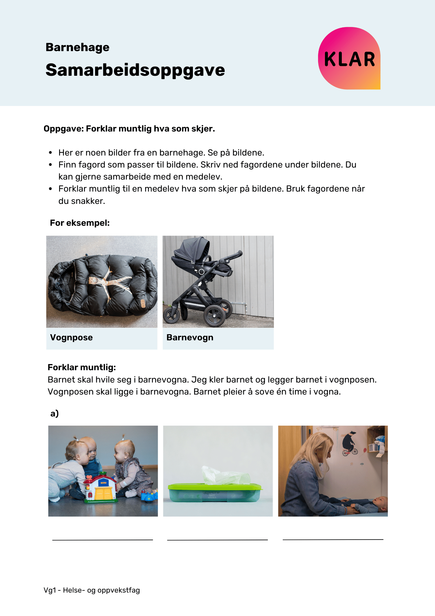 Barnehage - samarbeidsoppgave