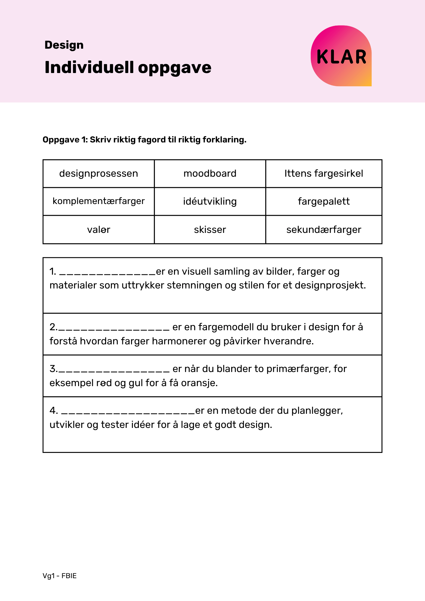 Design - individuell oppgave