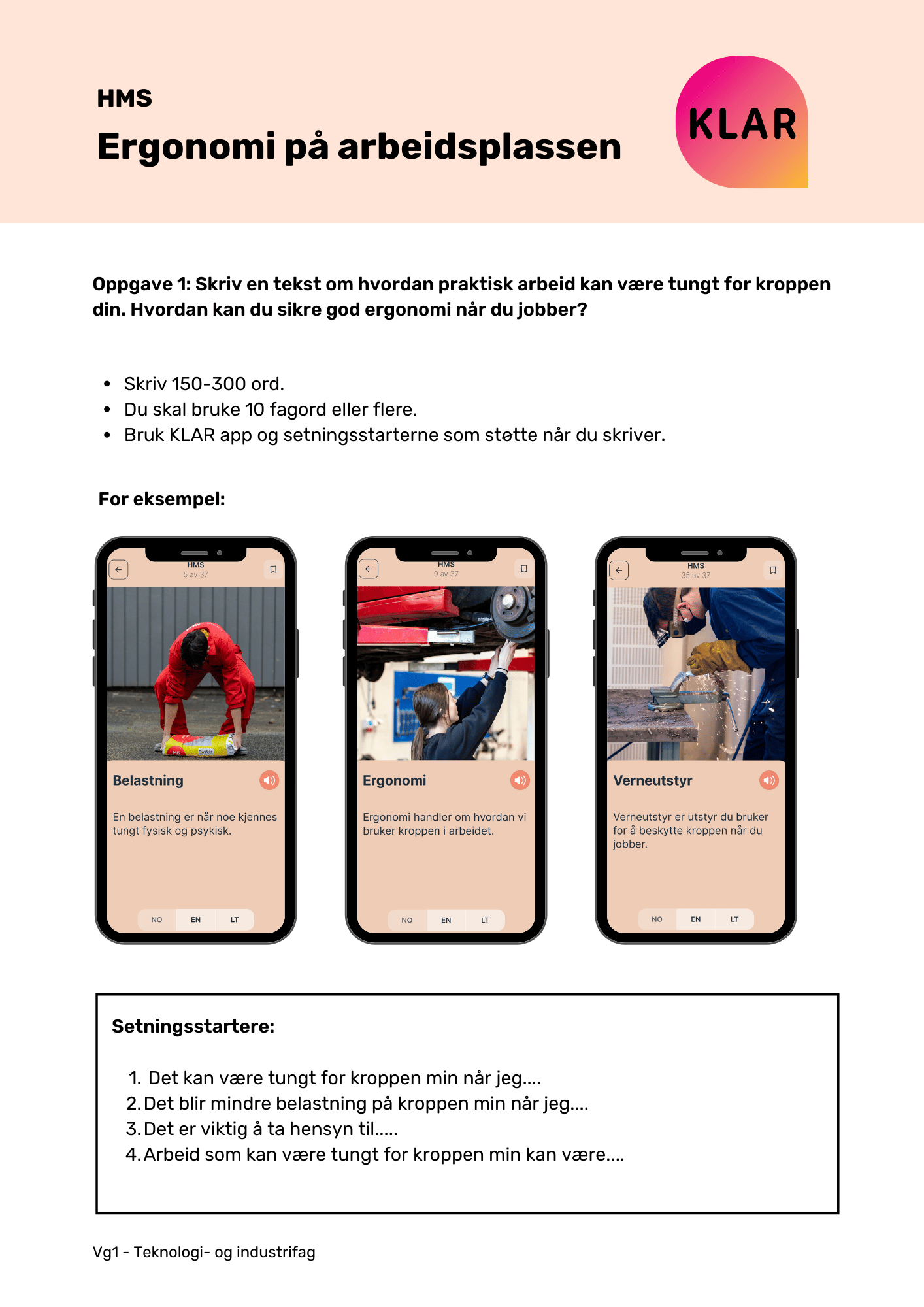 HMS - Ergonomi på arbeidsplassen