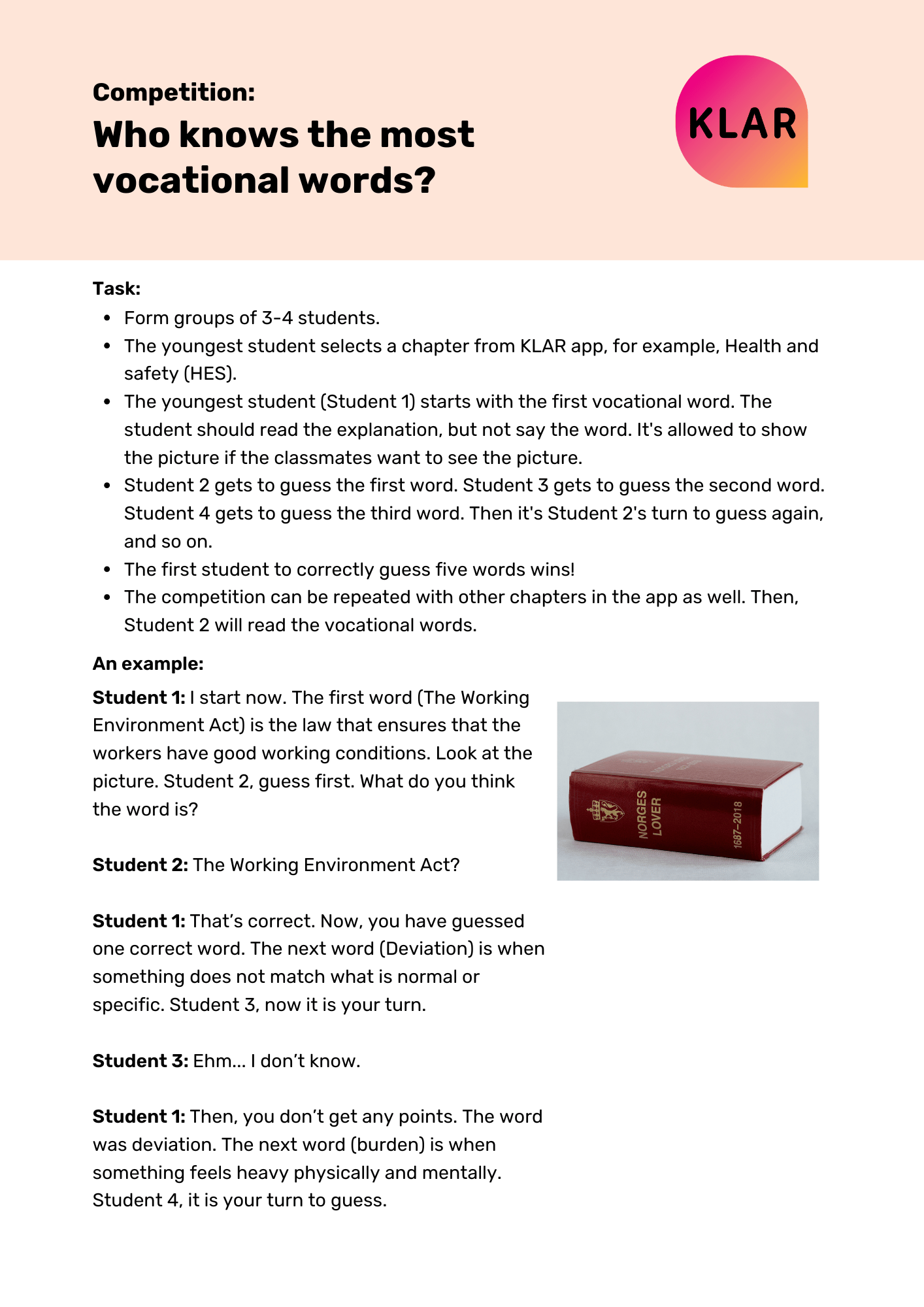 Competition - Who knows the most vocational words