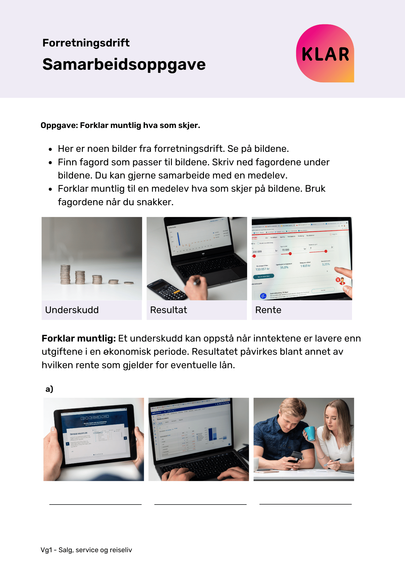 Forretningsdrift - samarbeidsoppgave