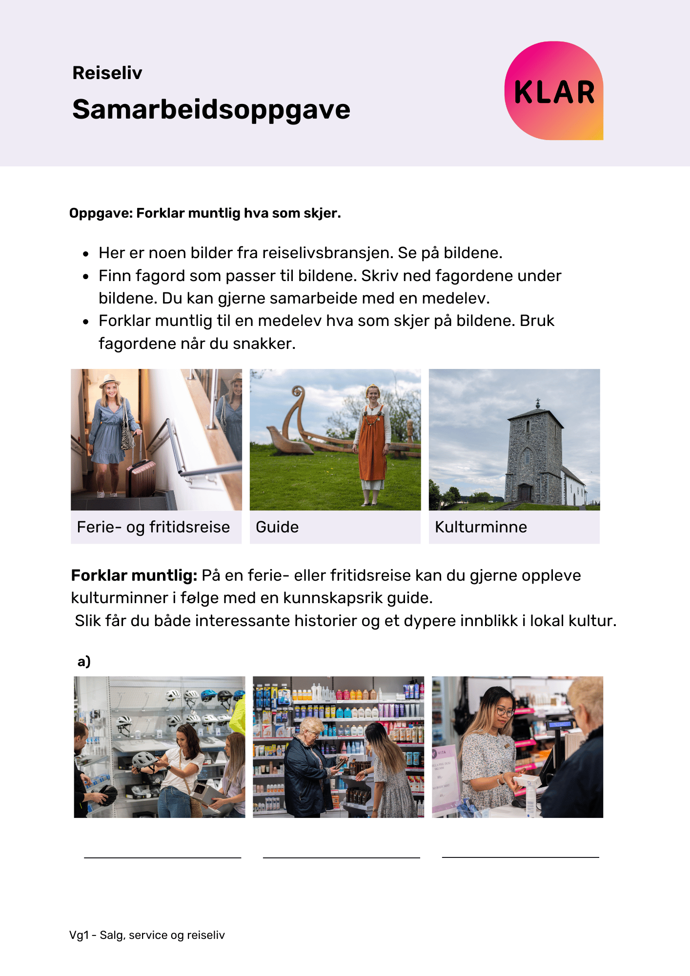 Reiseliv - samarbeidsoppgave