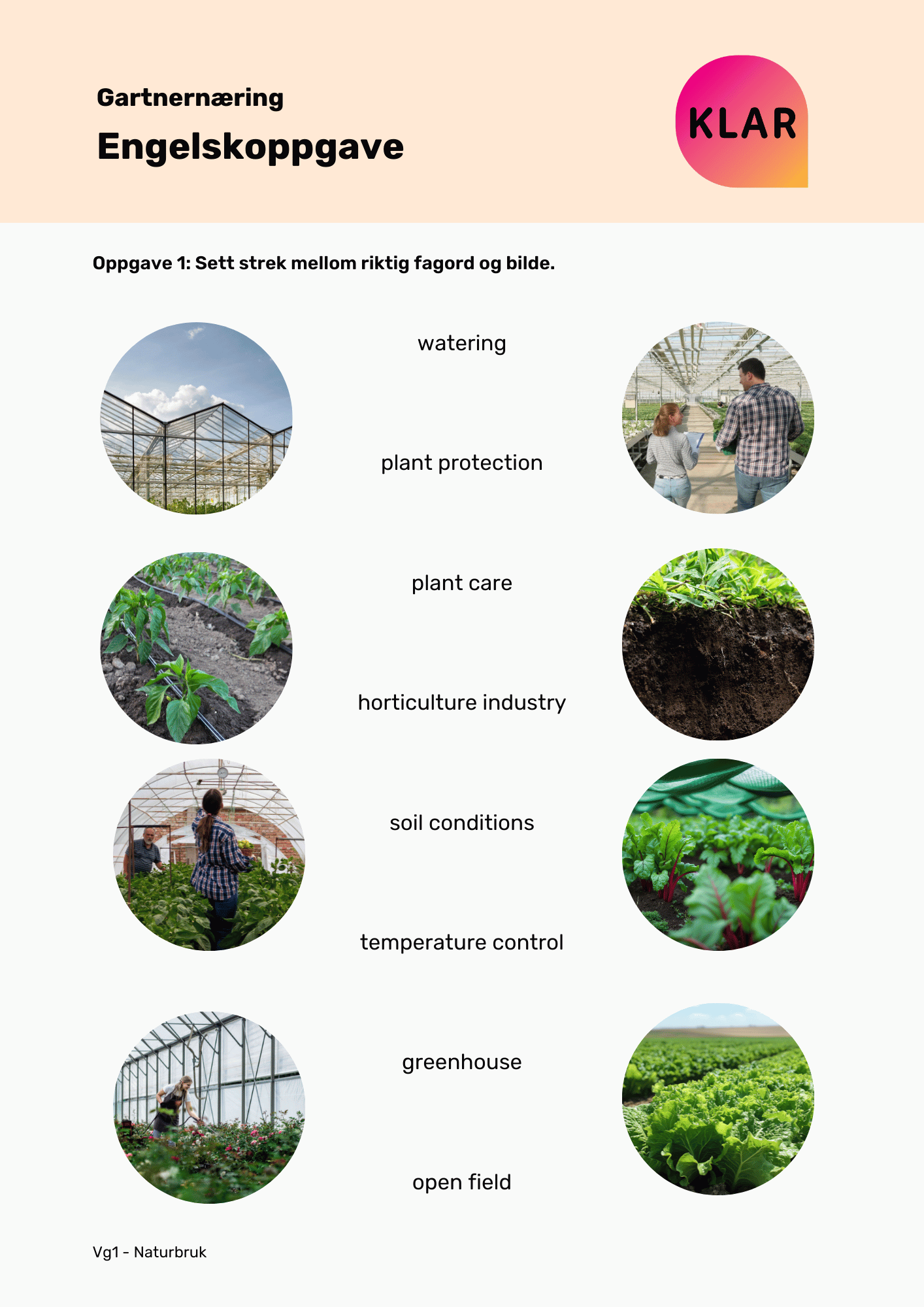 Gartnernæring - engelskoppgave