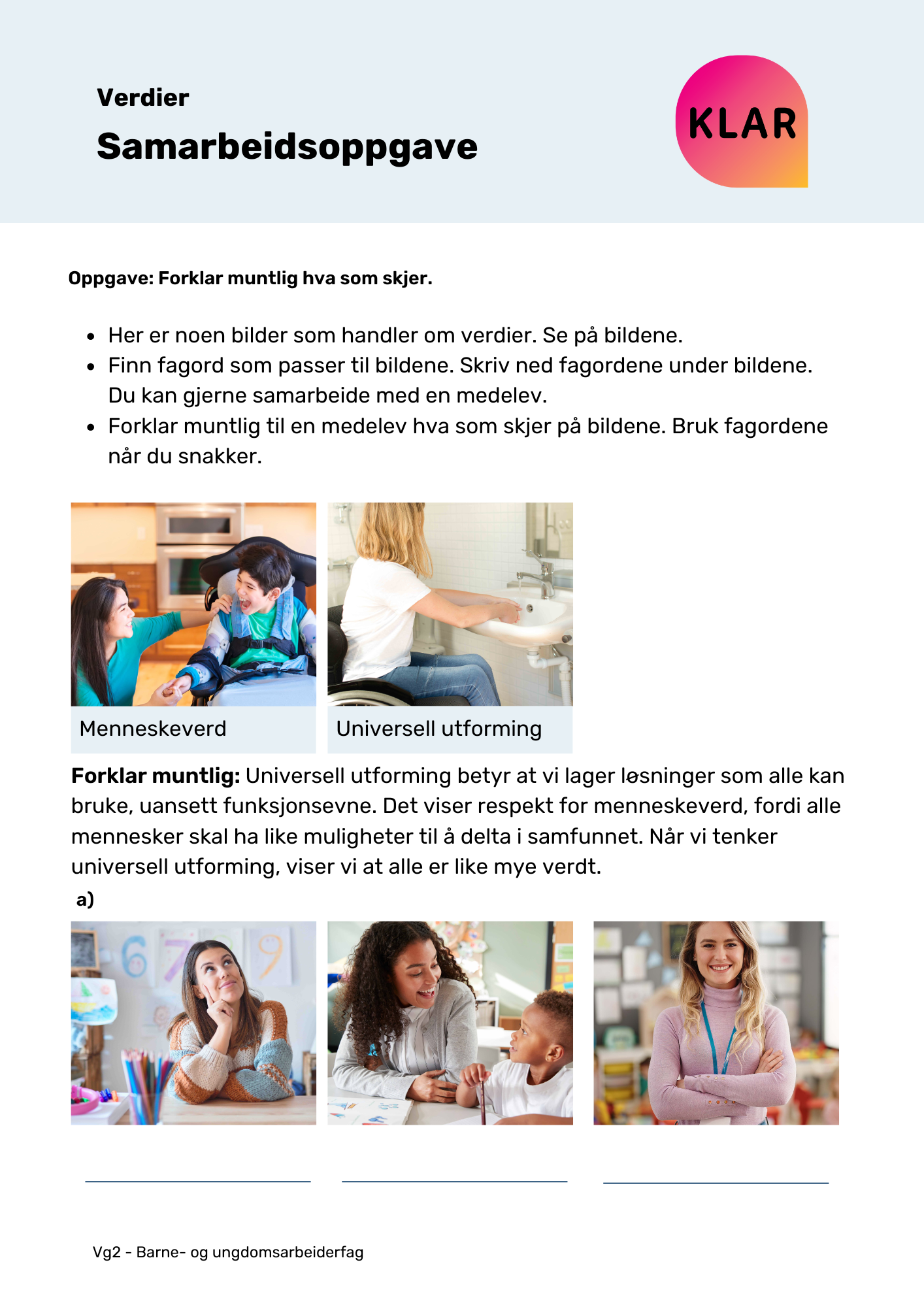 Verdier - samarbeidsoppgave