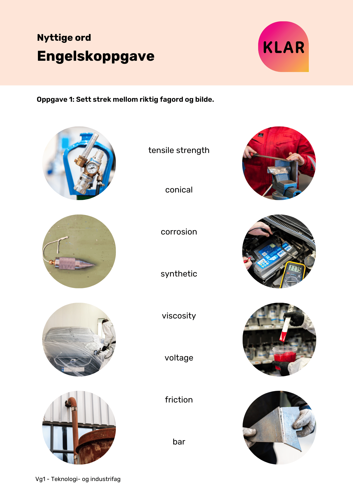 Nyttige ord - engelskoppgave