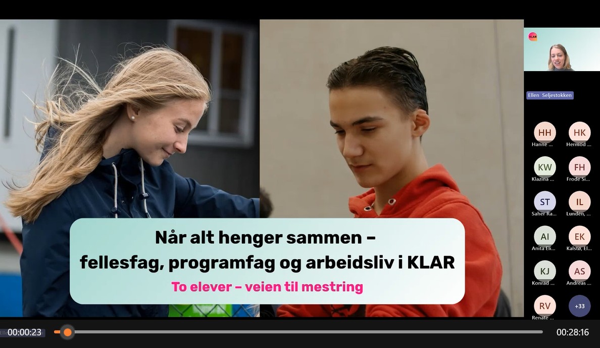 Webinar: Når alt henger sammen – fellesfag, programfag og arbeidsliv i KLAR