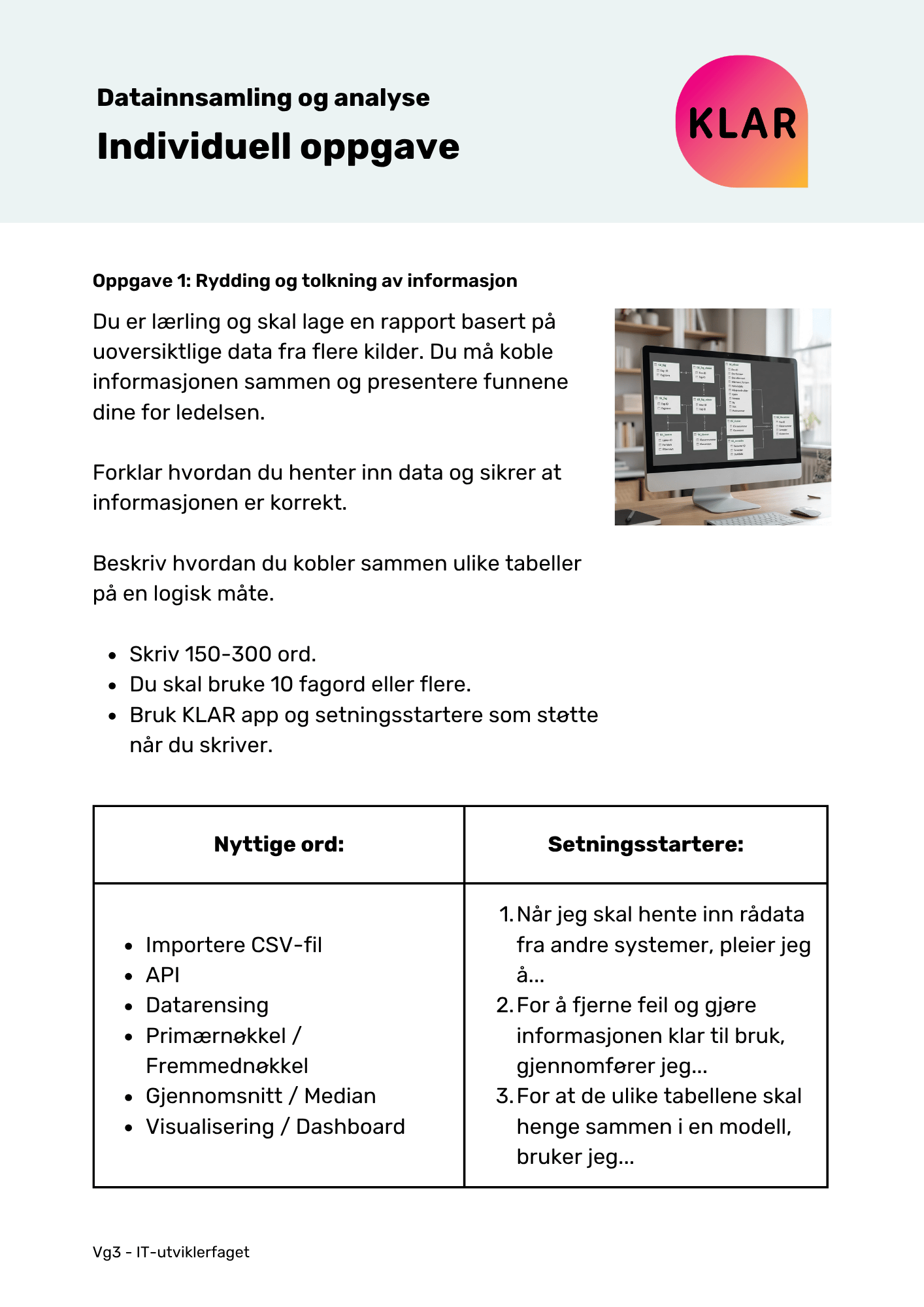 Datainnsamling og analyse - Individuell oppgave