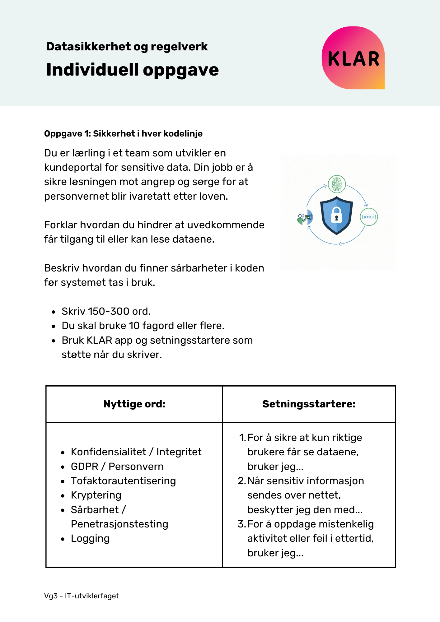 Datasikkerhet og regelverk - Individuell oppgave