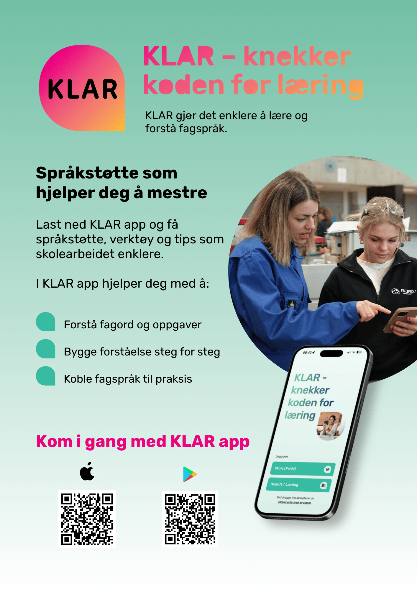 Informasjonsplakat KLAR app