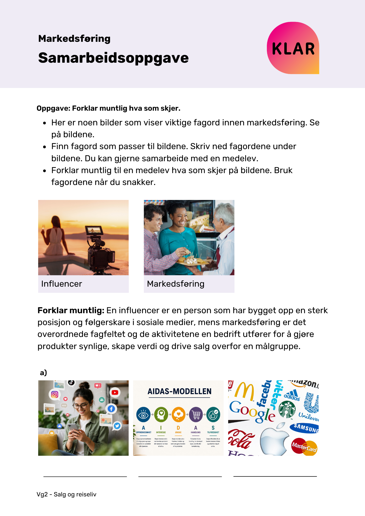 Markedsføring - samarbeidsoppgave