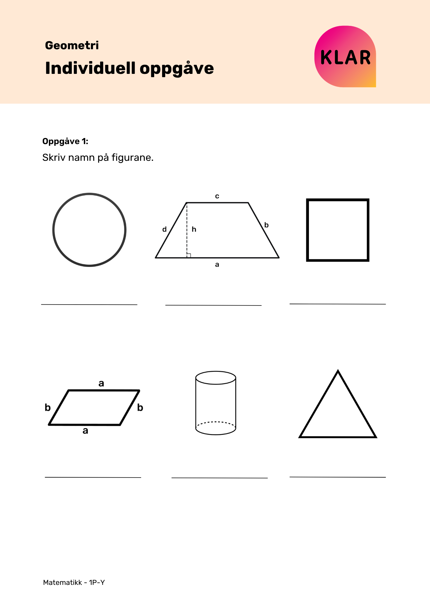 Geometri - individuell oppgåve